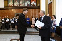 Uroczystość wręczenia nagród Rektora za osiągnięcia w dziedzinie dydaktyczno-wychowawczej, naukowo-badawczej oraz organizacyjnej (19.09.2018, Collegium Maximum) [fot. Andrzej Romański]