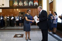 Uroczystość wręczenia nagród Rektora za osiągnięcia w dziedzinie dydaktyczno-wychowawczej, naukowo-badawczej oraz organizacyjnej (19.09.2018, Collegium Maximum) [fot. Andrzej Romański]