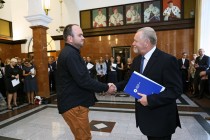Uroczystość wręczenia nagród Rektora za osiągnięcia w dziedzinie dydaktyczno-wychowawczej, naukowo-badawczej oraz organizacyjnej (19.09.2018, Collegium Maximum) [fot. Andrzej Romański]