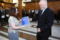 Uroczystość wręczenia nagród Rektora za osiągnięcia w dziedzinie dydaktyczno-wychowawczej, naukowo-badawczej oraz organizacyjnej (19.09.2018, Collegium Maximum) [fot. Andrzej Romański]