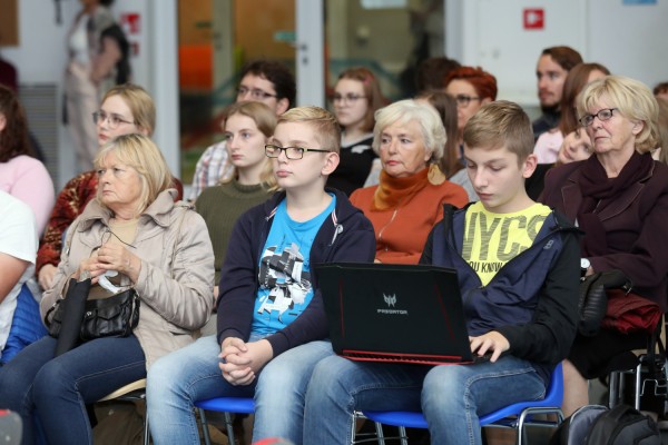 Medyczne Środy - prof Wojciech Szczęsny Eksperymenty na sobie samym (Centrum Nowoczesności Młyn Wiedzy, 16.10.2019) [fot. Andrzej Romański]