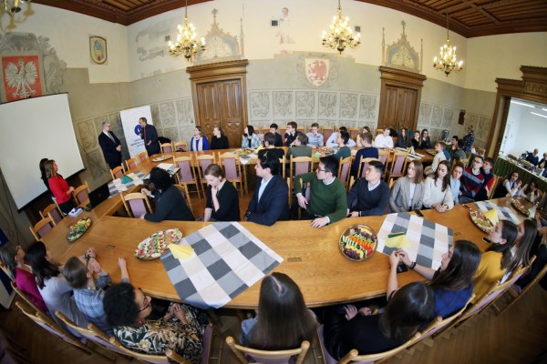 Śniadanie u humanistów z dyrektorem NAWA (Collegium Maius, 12.12.19) [fot. Andrzej Romański]