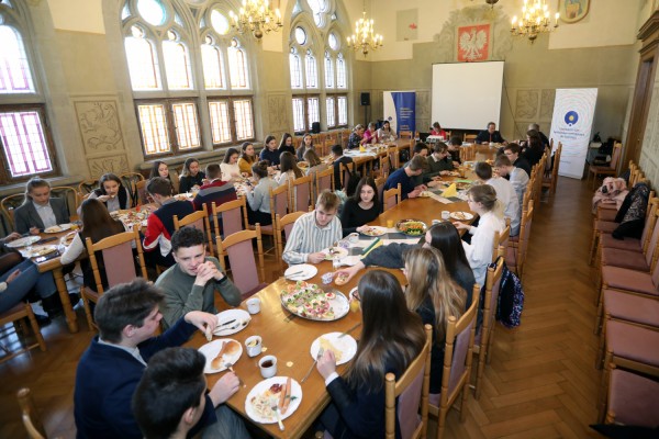 Śniadanie u humanistów z dyrektorem NAWA (Collegium Maius, 12.12.19) [fot. Andrzej Romański]