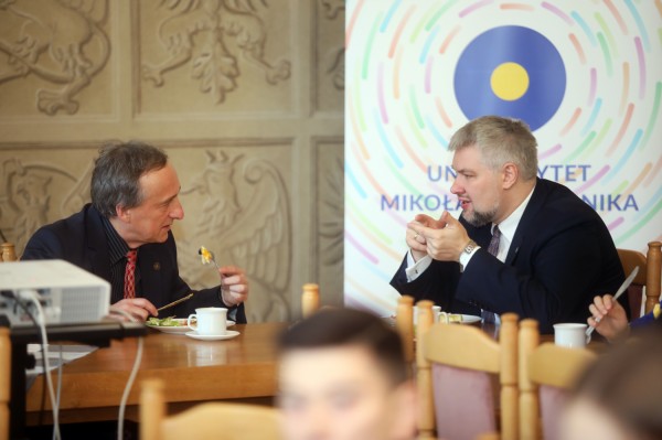 Śniadanie u humanistów z dyrektorem NAWA (Collegium Maius, 12.12.19) [fot. Andrzej Romański]