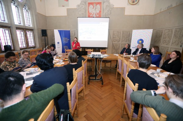 Śniadanie u humanistów z dyrektorem NAWA (Collegium Maius, 12.12.19) [fot. Andrzej Romański]