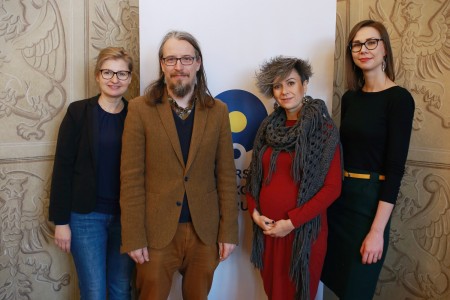 Mrg Ewa Król, koordynator współpracy, Prodziekan dr Adam Kola, Pani Monika Mitoraj, Pani Aleksandra Sergot 