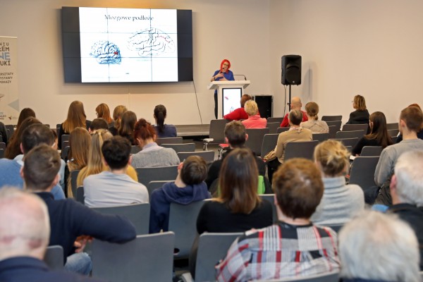 Wtorki z psychologią spotkanie 1 dyskalkulia - dr Małgorzata Gut (Centrum Innowacyjnej Edukacji, Młyn Wiedzy, 11.02.2020) [fot. Andrzej Romański]