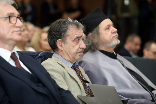 Święto Uniwersytetu - pierwszy laureat nagrody „Ratio et Spes” prof. Tomaso Poggio (Aula UMK, 19.02.2020) [fot. Andrzej Romański]