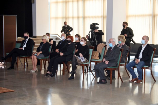 Uroczystości pogrzebowe prof. Mariana Filara (Aula UMK, 5.06.2020) [fot. Andrzej Romański]