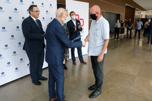 Nagrody Rektora UMK dla pracowników administracji (Aula UMK, 23.06.2020) [fot. Andrzej Romański]