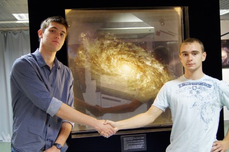 Fizycy w Muzeum Kosmosu w Moskwie 