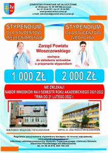 Plakat dotyczący stypendium. Kliknij, aby powiększyć zdjęcie.