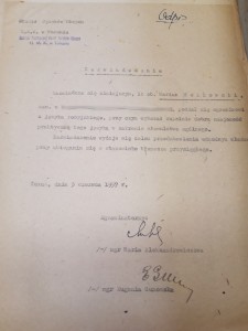 Zaświadczenie o znajomości języka wydawane kandydatom na tłumaczy przysięgłych, 1957 rok [fot. archiwum UMK]