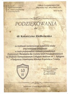 Podziękowania_warsztaty. Kliknij, aby powiększyć zdjęcie.