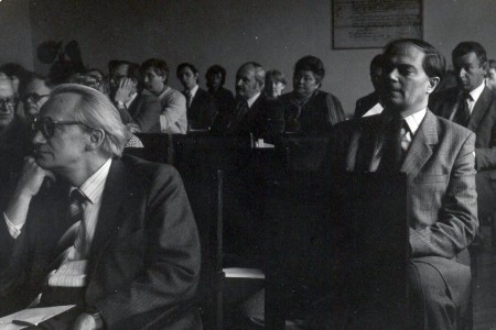 Sławomir Kalembka (pierwszy z prawej) czasie I Konferncji „Ordines Militares”; Toruń, czerwiec 1981 (Fotokronika IHiA) 