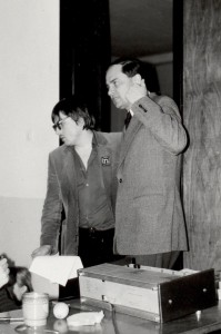 Sławomir Kalembka w czasie strajku studentów historii; Toruń, 1981(Fotokronika IHiA)  