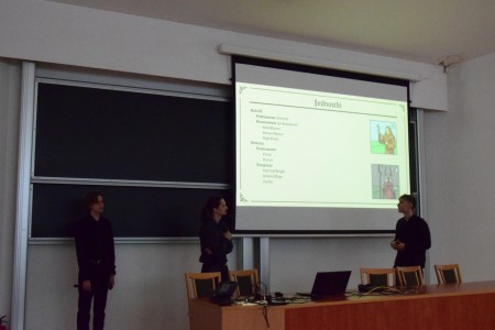 Kadry z auli Wydziału Matematyki i Informatyki z III edycji Międzywydziałowego Konkursu Projektów Zespołowych. Kliknij, aby powiększyć zdjęcie.