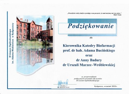 Podziękowania za organizację VII edycji w. Kliknij, aby powiększyć zdjęcie.