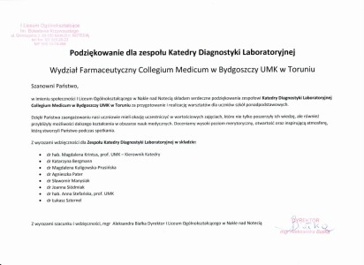 Podziękowania za organizację VII edycji w. Kliknij, aby powiększyć zdjęcie.
