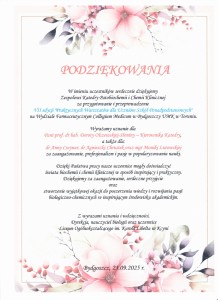 Podziękowania za organizację VII edycji w. Kliknij, aby powiększyć zdjęcie.