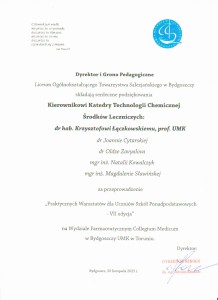 Podziękowania za organizację VII edycji w. Kliknij, aby powiększyć zdjęcie.