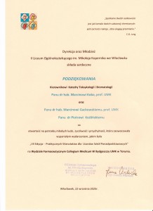 Podziękowania za organizację VII edycji w. Kliknij, aby powiększyć zdjęcie.