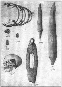 Ryc. 5. Kałdus, woj. kujawsko-pomorskie, stanowisko 1. Przedmioty z cmentarzyska znajdujące się na początku XX wieku w zbiorach Muzeum w Grudziądzu (wg Kurzyńska 2004). Kliknij, aby powiększyć zdjęcie.