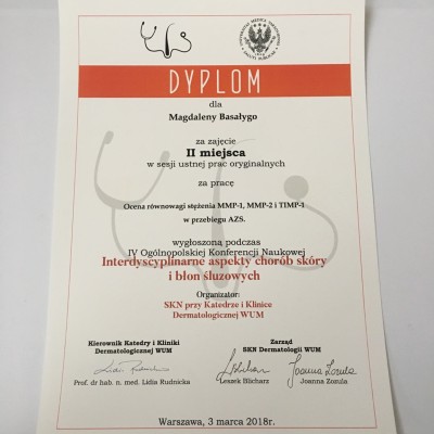 Interdyscyplinarne Aspekty Chorób Skóry i Błon Śluzowych - dyplom 