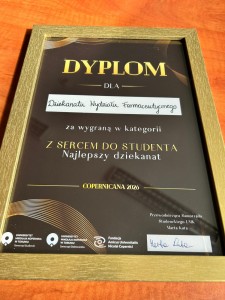 Sukces Wydziału Farmaceutycznego podczas VII Gali Copernicany_dyplom . Kliknij, aby powiększyć zdjęcie.