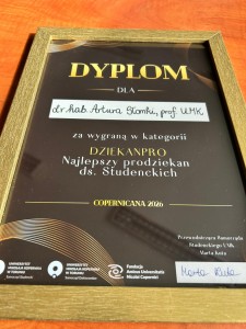 Sukces Wydziału Farmaceutycznego podczas VII Gali Copernicany_dyplom. Kliknij, aby powiększyć zdjęcie.
