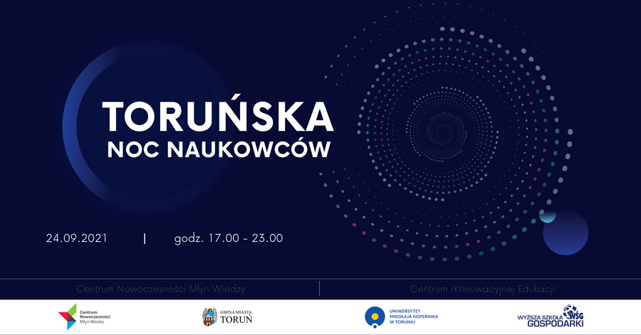logo wydarzenia Toruńska Noc Naukowców