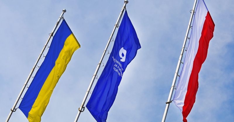 Flags of Ukraine, NCU and Poland