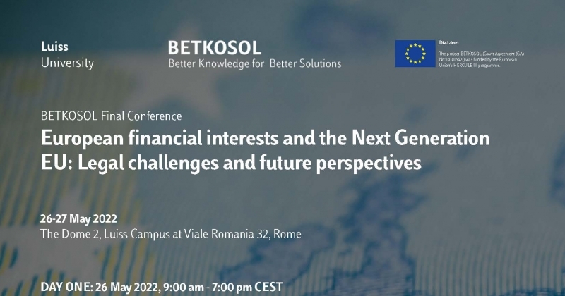 obrazek wiadomości: BETKOSOL final conference: European financial interests and the Next Generation EU: Legal challenges and future perspectives