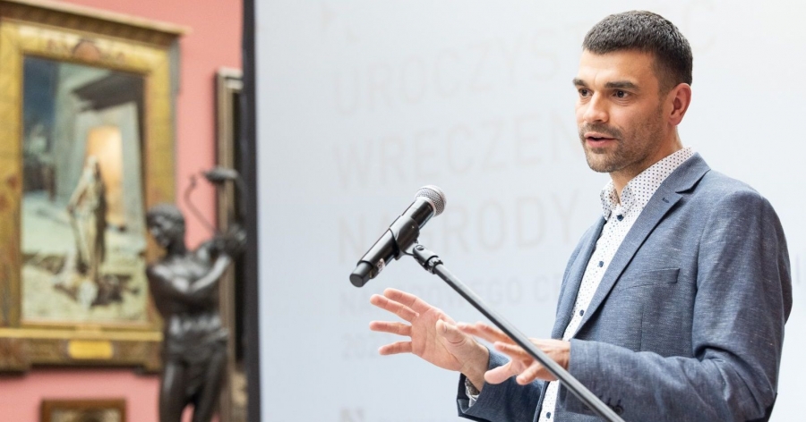Prof. Piotr Wcisło przemawia podczas uroczystości wręczenia nagród NCN
