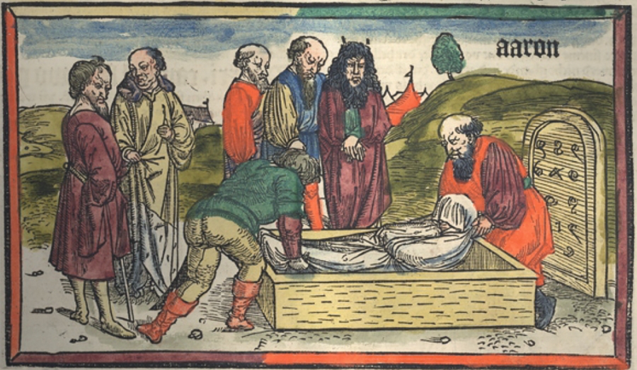 średniowieczny obraz przedstawiający pochówek zmarłego