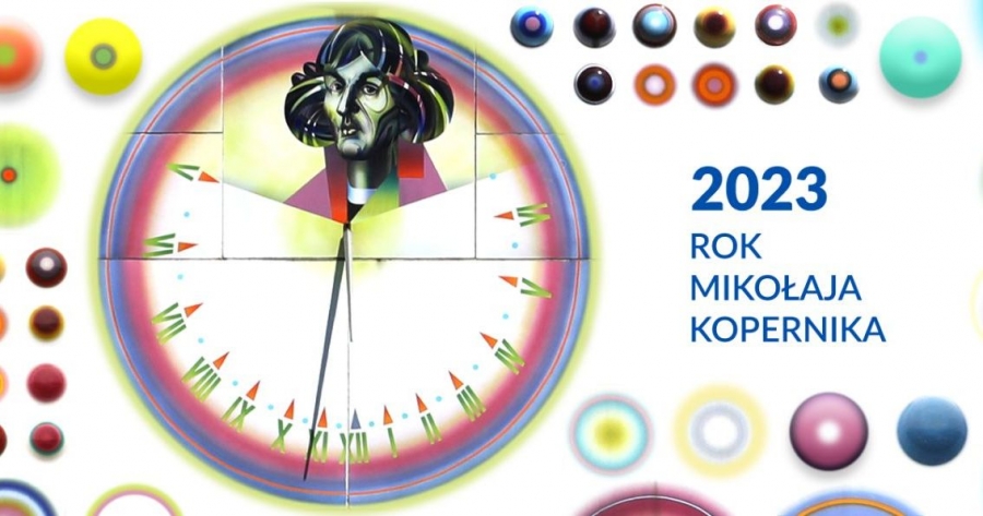 na grafice podobizna Mikołaja Kopernika oraz napis: 2023 Rok Mikołaja Kopernika