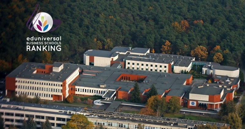 Building of the Faculty of Economic Sciences and Management NCU in Toruń from the bird's eye view.
