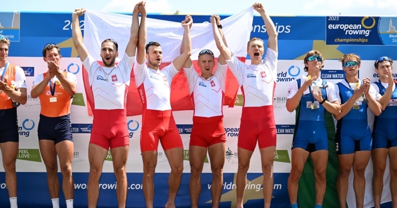 Czwórka podwójna mężczyzn - Dominik Czaja, Mateusz Biskup, Mirosław Ziętarski i Fabian Barański - wywalczyła złoty medal mistrzostw Europy w Bled