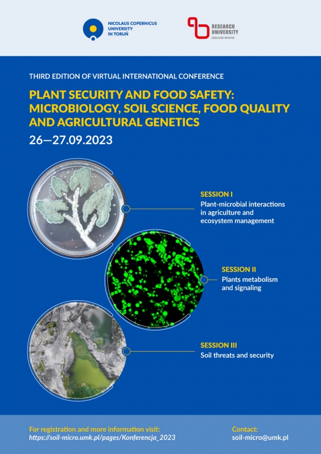 Plakat Plant security and food safety: Microbiology, Soil Science, Food Quality and Agricultural Genetics