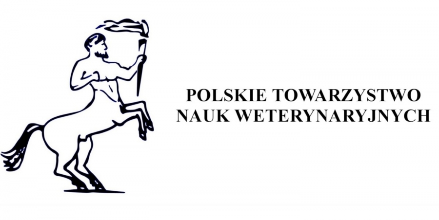Logo PTNW. Centaur z pochodnią, stoi na tylnych nogach, obok nazwa Towarzystwa