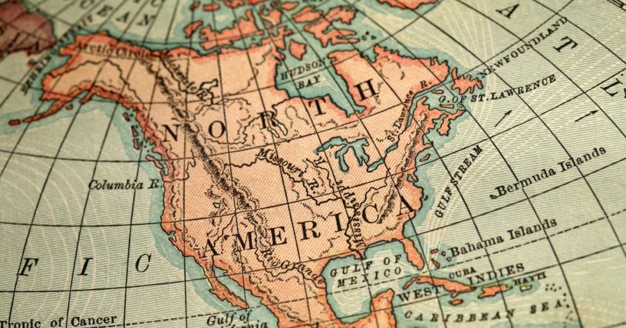 Mapa Ameryki Północnej 