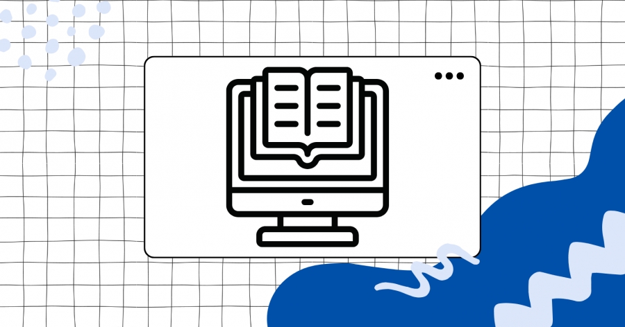 Grafika. Monitor, na jego ekranie książka 