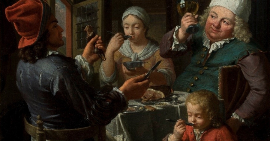 Obraz: Krzysztof Lubieniecki, Smakosze (1710-1719), Muzeum Narodowe w Warszawie