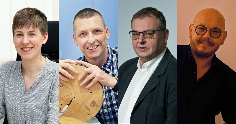 Zdjęcia portretowe czworga nowych profesorów