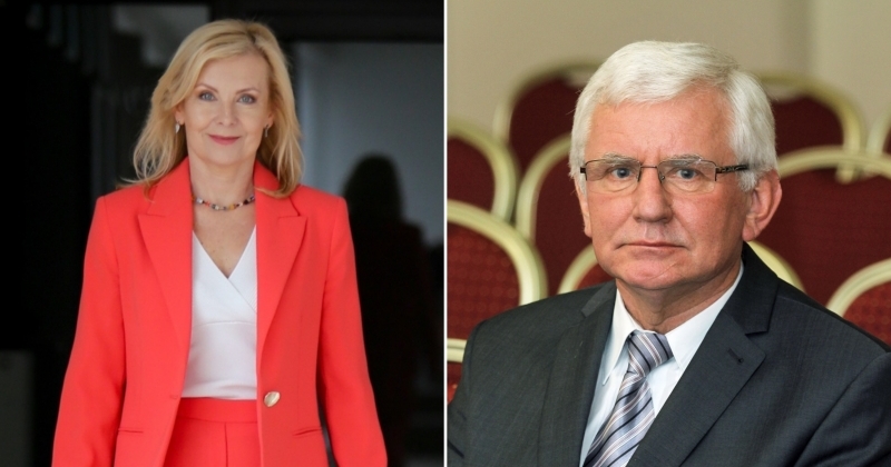 Portrety prof. dr hab. Marleny Ciechan-Kujawy oraz prof. dr hab. Zenona Wiśniewskiego, pracowników naukowych Wydziału Nauk Ekonomicznych i Zarządzania Uniwersytetu Mikołaja Kopernika w Toruniu, uczestniczących w pracach Zespołu tematycznego ds. rozwoju gospodarczego w ramach opracowywania Strategii rozwoju miasta Torunia do 2035 roku