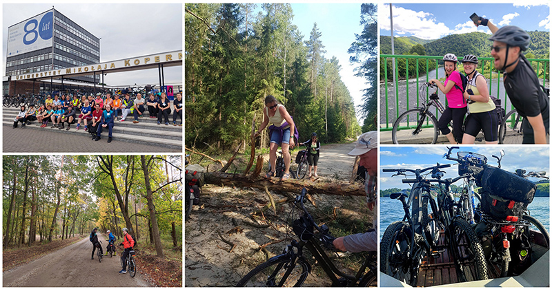 kolaż zdjęć z rowerami