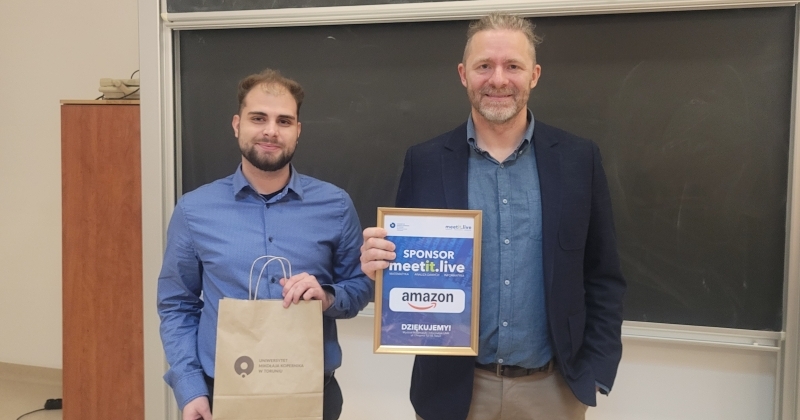 Prelegent K. Muchewicz i gospodarz spotkania M. Sobkowiak.