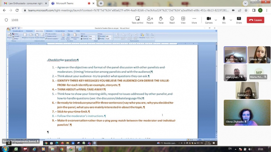 Zrzut ekranu z komputera ze zdjęciami uczestników