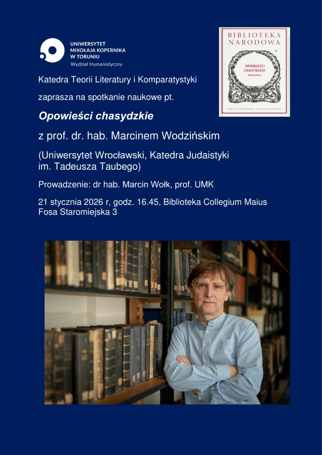 Zaproszenie na wykład Opowieści chasydzkie z prof. dr. hab. Marcinem Wodzińskim