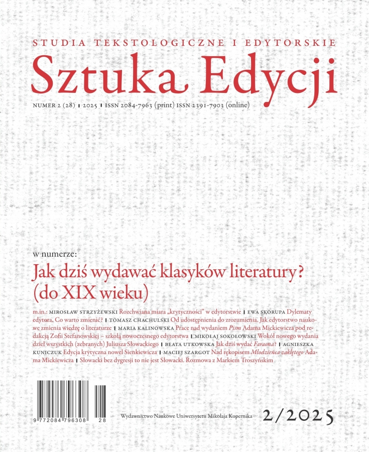 Okładka numer ?Sztuki Edycji? (2/2025)